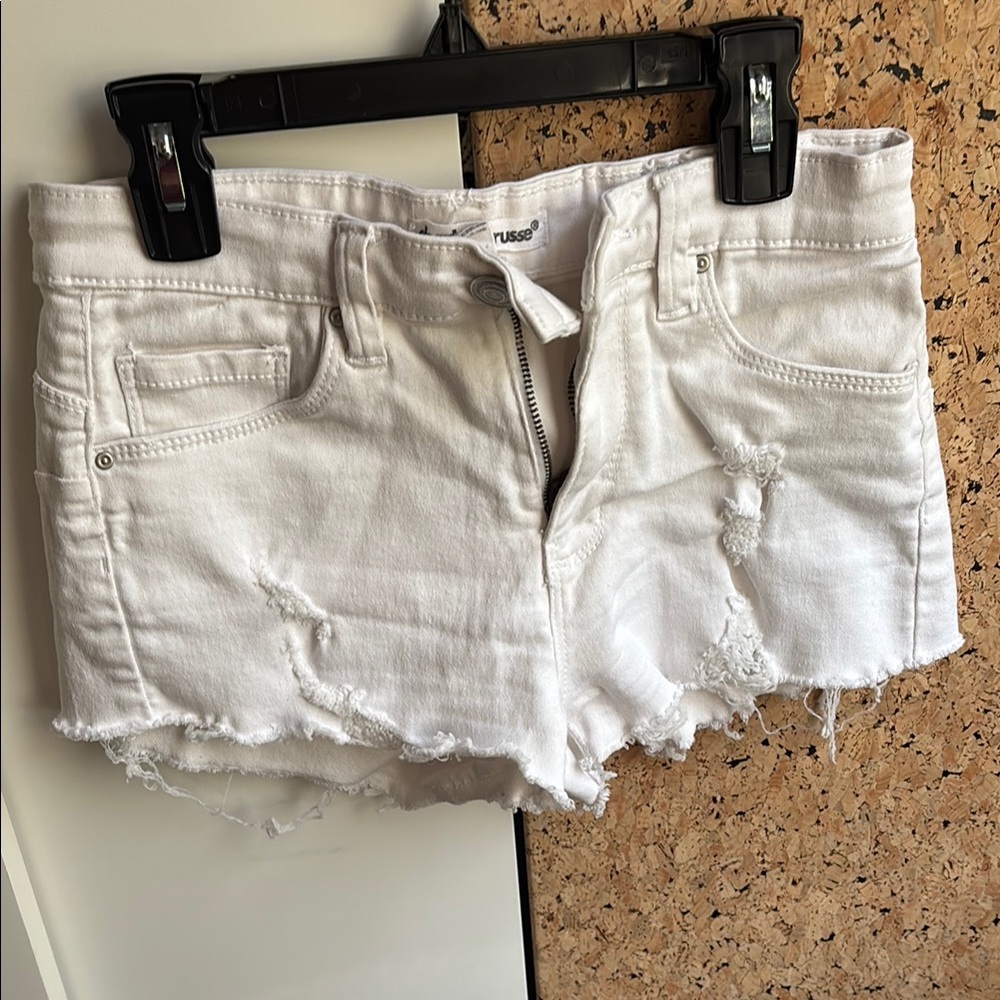 Charlotte Russe White Stretchy Jean Shorts (lowkey booty shorts)